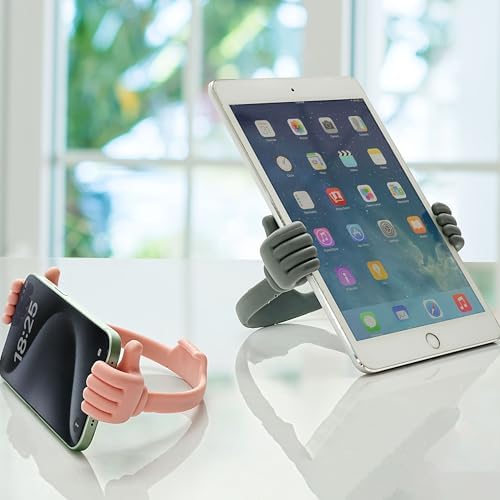 HONSKY 3361942 Thumbs Up Adjustable TPU Mobile Stand – Versatile Multi-Angle Holder for Phones & Tablets – Chic Blue & Black Design – Perfect for Hands-Free Viewing at Home or Office – Lightweight, Durable, and Effortless to Transport