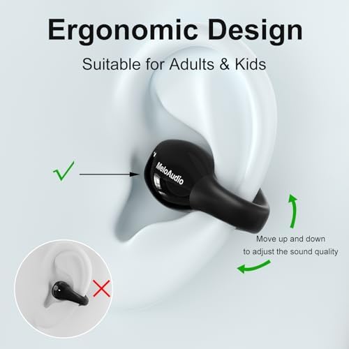 Melo Audio Bluetooth 5.3 Open Clip Earbuds – Ultimate 120-Hour Wireless Playtime with LED Charging Case – Lightweight Sport Headphones for Running and Fitness – Superior Sound Quality with Enhanced Environmental Awareness for Active Lifestyles