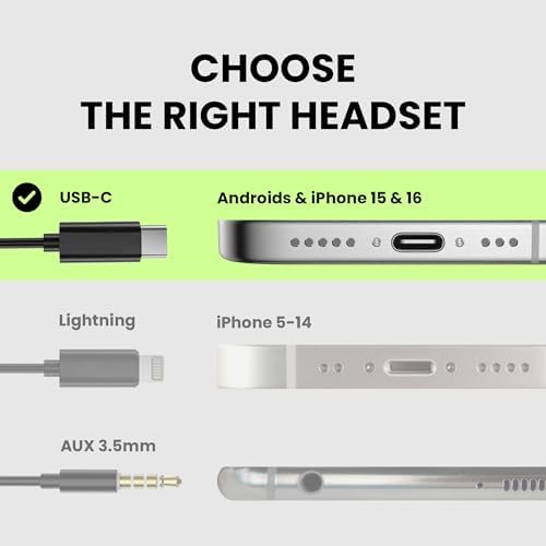 Avantree L171 Lightning Wired Earbuds – MFi Certified Sports Headphones with Microphone and In-Line Volume Control for i Phone 11, 12, 13, 14 Models – Secure Ear Hook Design for Active Lifestyles and Superior Sound Quality for Running, Workouts, and Daily Use