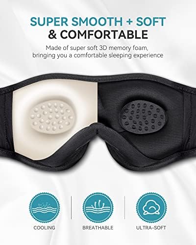 Ultimate Bluetooth Sleep Mask with High-Definition Sound: Perfect for Side Sleepers Seeking Unmatched Comfort and Entertainment – Experience Enhanced Connectivity, Crisp Audio, and Stylish Relaxation for Restful Nights and Mindful Moments – Ideal Gift for Music Lovers and Meditative Souls