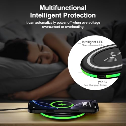 15 W Fast Wireless Charger Pad for Samsung Galaxy Z Fold 7, Flip 7, S25 Ultra, S25 Plus & More – Premium Android Charging Station with QC 3.0 Adapter for i Phone 16, 15 Pro Max & Other Devices – Ultra-Slim, Case-Friendly Design for Efficient Power Delivery – Inductive Charging for Protective Cases Up to 6 mm – Turbo Charge Your Moto G Power 2025 & Google Pixel 9 Series – Portable USB-C Cable Included for Enhanced Compatibility – Experience Speed & Convenience with This Essential Wireless Charging Solution – Perfect for On-the-Go Charging & Seamless Device Integration – Elevate Your Charging Experience with Our Advanced Technology – Ideal for Both Android and i Phone Users – Get Ready to Charge Faster and Smarter!