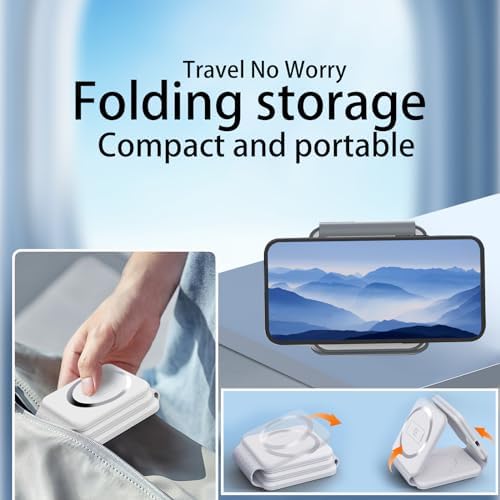 Ultimate 3-in-1 Magnetic Wireless Charging Station for Apple Devices – Du Bom Foldable Travel Pad for i Phone 15, 14, 13, 12 Pro Max Plus, Apple Watch & Air Pods – Fast, Portable & Sleek Design for On-the-Go Charging