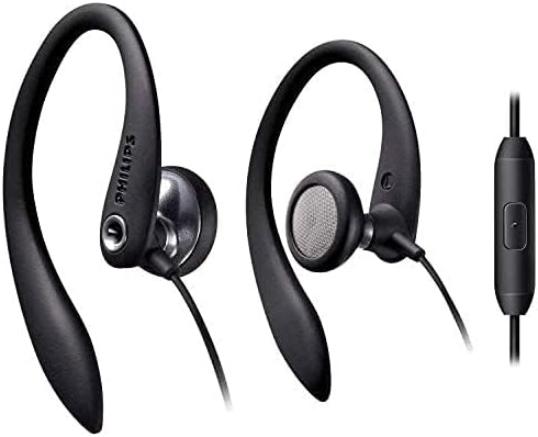Philips Ergonomic Over-Ear Sport Earbuds with Microphone – Premium Sound Quality for Runners and Gym Enthusiasts, Sweat-Resistant Design for Ultimate Comfort and Stability During Workouts