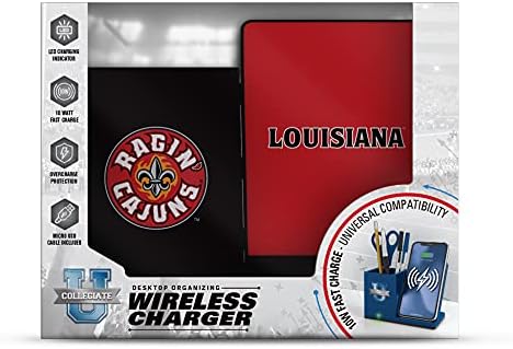 NCAA Unisex Fast Wireless Charging Stand & Desk Organizer – Stylish Multi-Device Charger for Sports Enthusiasts, Efficient Workspace Solution with Built-in Accessory Compartments