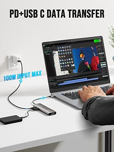 Unlock Seamless Multitasking with the Lemorele 8-in-1 USB C Hub Adapter – Featuring 4 K HDMI Output, 100 W Fast Charging, and USB 3.0 High-Speed Transfers for Ultimate Device Connectivity – Compact & Stylish Design Perfect for Mac Book Pro, XPS, Chromebook, and More