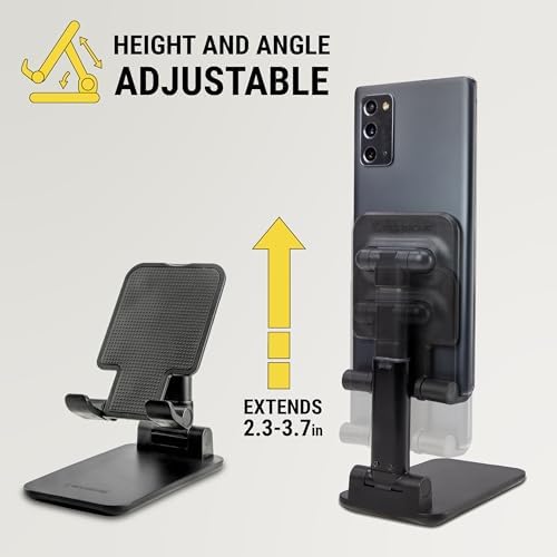 Scosche SUFMPS-SP Universal Cell Phone Stand and Holder with Non-Slip Cradle, Foldable, Adjustable Non-Magnetic Mount for Home Office Desk or Travel Compatible with iPhone, Tablet and All Devices – Enhanced Compatibility and Speed