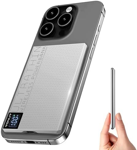Ultra-Slim 5000 m Ah Magnetic Wireless Charger – Fast 15 W & 20 W PD Power Bank for i Phone 16/15/14/13 Pro Models – Sleek Travel-Friendly Design with Durable Metal Finish and LED Status Display for On-the-Go Charging Solutions