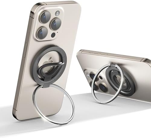OPSO Mag Safe-Compatible Magnetic Phone Ring Holder – 360° Rotating Grip with Adjustable Kickstand for i Phone 16/15/14/13/12/Pro/Max & Universal Smartphones – Ergonomic Design for Enhanced Stability, Style, and Hands-Free Convenience