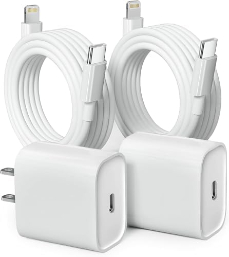 20 W USB-C Fast Charger Block with 6 FT Lightning Cable – Triple Pack for i Phone 14/13/12/11/XS/XR/X/8/7 and i Pad – Optimal Power Delivery and Enhanced Compatibility for Rapid Charging Solutions