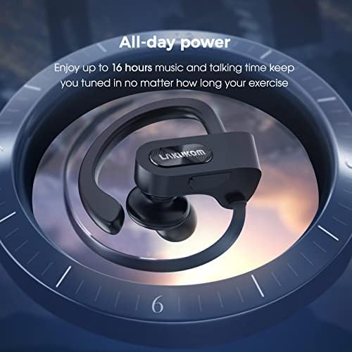 Ultimate Sport Bluetooth Earbuds with CVC 6.0 Noise Cancellation – 16-Hour Deep Bass Playtime, IPX7 Waterproof Design, and Secure Fit Ear Hooks for Unmatched Performance in Bold Red, Perfect for Active Lifestyles