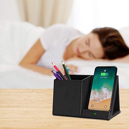 COSOOS Premium Fast Wireless Charger & Desk Organizer – Streamlined Charging Station for i Phone 15/15 Pro/15 Pro Max/14/13/12/11/XS/8 Plus & Samsung Galaxy S21/S20+/S10/Note 10/Note 9 (AC Adapter Not Included) – Ultimate Workspace Efficiency & Speed Enhancement Elevate your charging experience with the COSOOS Premium Fast Wireless Charger, expertly crafted to streamline your workspace while ensuring rapid power delivery to a wide range of smartphones. This innovative charging station is perfect for tech-savvy individuals seeking a blend of functionality and style, accommodating i Phone models 8 Plus through 15 Pro Max and popular Samsung Galaxy variants. Designed with an integrated desk organizer, this sleek charger keeps your essential items like pens and notes within reach, promoting a tidy and efficient workspace. Its compact dimensions fit effortlessly on any desk, providing a clutter-free aesthetic. While the AC adapter is not included, this charger performs optimally with your existing accessories, making it a versatile addition to your setup. Built from high-quality materials for durability and easy maintenance, the COSOOS Fast Wireless Charger enhances productivity and elevates your workspace aesthetics, ensuring you’re always ready to power up without the hassle of tangled cords.