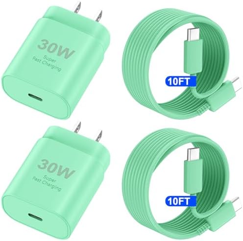 30 W USB-C Fast Charging Block with 10 FT Type C Cable – Ultimate Charging Solution for i Phone 16/15 Series and Beyond – Compact, High-Efficiency Power Adapter for Home and Travel Use – Safe and Reliable Device Charging