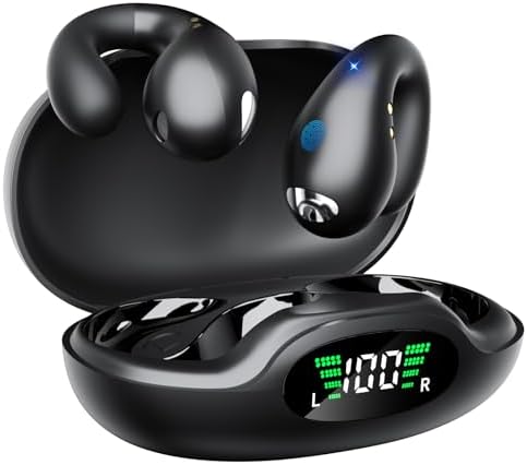 Revolutionary Bluetooth 5.3 Open Ear Wireless Earbuds – Advanced Noise Isolation & IPX7 Waterproof Design for Uninterrupted Adventures – Extended Battery Life with Smart Charging Case – Ultimate Comfort & Connectivity for Active Lifestyles & Outdoor Enthusiasts