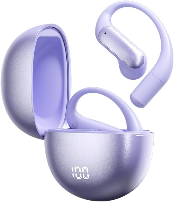 Experience Unmatched Audio Freedom with Open Ear Bluetooth Earbuds Featuring AI Technology – 60 Hours of Continuous Playtime, IPX7 Waterproof Design, and User-Friendly Touch Controls for Active Lifestyles – Ergonomically Crafted Sport Headphones Perfect for Running and Outdoor Adventures – Ultimate Device Compatibility in a Sleek Black Finish