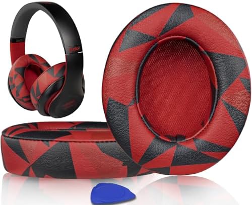 Transform Your Beats Studio Listening with Solo WIT Premium Replacement Ear Pads – Luxurious Soft Protein Leather Cushions Featuring Noise Isolation Memory Foam for Ultimate Comfort and Superior Sound Quality, Vibrant Orange Design for Enhanced Style with Studio 2 & 3 Headphones