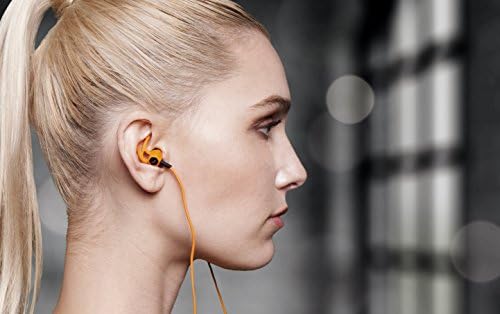 V-MODA Forza Hybrid Sport Earbuds – Premium In-Ear Headphones for Samsung & Android with 3-Button Remote, Noise Isolation & Sweat Resistance – Stylish Orange Accents for Active Lifestyles