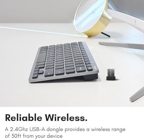 Elevate Your Typing Experience with the Macally Compact Wireless Keyboard – Ergonomic Mini USB Solution for Laptops, PCs, Tablets & Smart TVs – Unmatched Comfort & Enhanced Compatibility for Productive Workdays