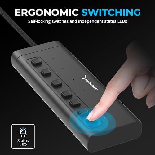 SABRENT 7-Port USB-C Hub: Maximize Efficiency with 3 USB-A & 4 USB-C Ports, 5 Gbps USB 3.2 Speed, 20 W PD Charging, Smart Power Control & LED Indicators – Ideal for Mac, PC, Steam Deck, ROG Ally – Stylish Aluminum Build for Durability & Performance