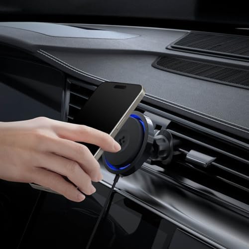 Revolutionize Your Drive with Spigen One Tap Pro 3 Cryomax: Fast Wireless Mag Safe Car Charger with Noiseless Cooling for i Phone 16, 15, 14, 13, & 12 Series – Ultimate Compatibility & Quick Charge Efficiency for On-the-Go Power