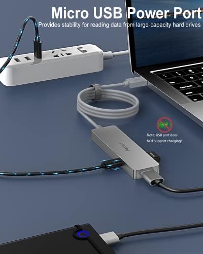 Revolutionize Your Connectivity with the Aceele 10 Gbps USB C Hub Splitter – Ultimate 4-Port Adapter Featuring Dual USB-A 3.2 & USB-C 3.2 for Mac Book Pro, i Mac, i Pad – High-Efficiency 100 W Power Delivery Charging – Seamless Device Integration for Swift File Transfers and Enhanced Productivity