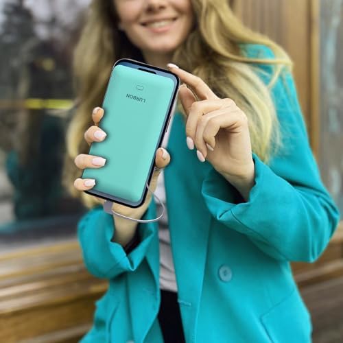 Compact 10000 m Ah Portable Charger with Built-In Cables and AC Wall Plug – Essential USB-C Power Bank for i Phones, Samsung Devices, and Tablets in Vibrant Green – Ultimate Travel Companion for Fast Charging and Universal Compatibility
