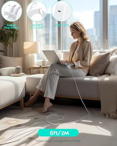 High-Speed 140 W USB-C Charger for Mac Book Pro & All USB-C Devices – 10 ft MFI-Certified Charging Cable – Ultra-Fast Power Adapter for Laptops, Tablets & Smartphones – Reliable, Safe & Efficient Solution with 30,000 Bends Durability – Perfect for Home, Office & Travel Charging Needs – Rapid Charge Your Mac Book Pro 16/15/14/13, Mac Book Air, i Pad Pro M1/M2/M3 & More – Versatile Compatibility Ensuring Optimal Performance Across Devices – Maximize Charging Efficiency with Up to 96% Efficiency Rate – Built-in IC Chip for Comprehensive Safety Protection Against Over-Current, Short-Circuit & Over-Voltage – Experience the Ultimate Charging Convenience Anywhere You Go