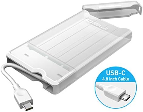 Ineo USB 3.1 Type C Tool-Less External Hard Drive Enclosure for 2.5 Inch SATA HDD & SSD – Fast UASP Supported Storage Solution for 7 mm & 9.5 mm Drives – Lightweight, Portable Design in Elegant White Finish for Enhanced Data Management Efficiency