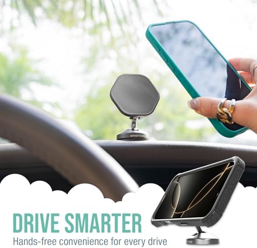 Elevate Your Driving Experience with the Smartish Mag Safe Car Mount – Mountaineer | Premium Magnetic Phone Holder for i Phone 16/15/14/13/12 | Extra Strength Adhesive for Secure Dashboard Mounting | Stylish Beige Design with 360-Degree Rotation for Optimal Viewing | Perfect Accessory for Seamless Connectivity and Navigation