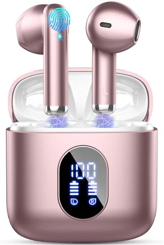 Advanced Bluetooth 5.3 Wireless Earbuds – Hi-Fi Stereo Sound for Ultimate Audio Experience, 4 ENC Mics for Superior Call Clarity, Featherlight 3 g Build for Unmatched Comfort, 30-Hour Playtime with Sleek USB-C Charging Case, IP7 Waterproof for All-Weather Durability, Seamlessly Compatible with Android & i OS – Ideal for Music Aficionados and On-the-Go Professionals