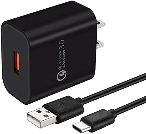Ultra-Fast 18 W Quick Charge 3.0 Adaptive Wall Charger with 5 ft Type C Cable – Ultimate Power Solution for Samsung Galaxy A Series, S Series & Note Models – Efficient, Lightweight, and Versatile Charging for On-the-Go Connectivity