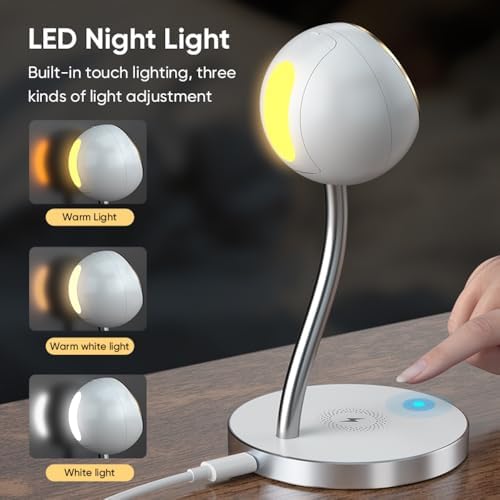 Revolutionary 4-in-1 Wireless Magnetic Charging Station with LED Lamp – Fast 15 W Charger for i Phone 11-16 Series, i Watch, and Air Pods – Sleek Bedside/Desktop Design for Enhanced Device Compatibility and Clutter-Free Convenience