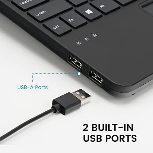 Revolutionize Your Workspace with the Perixx PERIBOARD-525 US Wired Mini USB Keyboard Featuring Touchpad – Compact Design with X Type Scissor Keys, Dual USB Hubs, and Optimal Compatibility for Enhanced Productivity