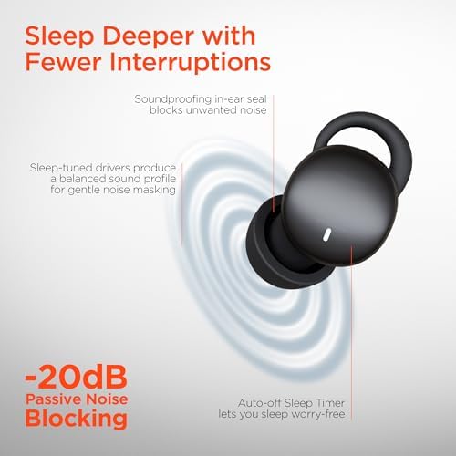 Hyper Gear Mini True Wireless Earbuds – Advanced Noise-Cancellation for Sleep Enhancement – 20-Hour Long Battery Life for Continuous Relaxation – Ergonomic Comfort Design Perfect for Meditation and Travel – Multi-Device Bluetooth Compatibility for Ultimate Versatility – Experience Uninterrupted Rest and Rejuvenation