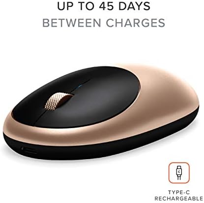 Satechi M1 Wireless Bluetooth Mouse – USB-C Rechargeable, Sleek Compact Design for Mac & Windows, Ultimate Portability for i Phone, i Pad Pro, Mac Book & More – Stylish Silver Finish for Effortless Connectivity and Comfort