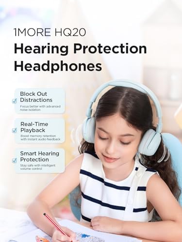 Elevate Your Child’s Audio Adventure with 1 MORE HQ20 Sono Flow Mini Wireless Bluetooth Headphones – Safe Volume Control, 65-Hour Battery Life, Comfortable Over-Ear Design & Built-in Microphone for Seamless Android & i OS Compatibility (Black) – The Ultimate Choice for Young Audiophiles Seeking Quality and Comfort