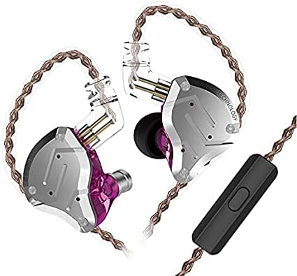 Revolutionize Your Audio Journey with keephifi KZ ZS10 Pro IEM Earphones – Featuring 4 Balanced Armature & 1 Dynamic Driver for Superior Sound Clarity, Durable Stainless Steel Design, and Detachable 2-Pin Cable – Striking Purple Finish with Integrated Mic for Effortless Communication – Noise-Isolating In-Ear Headphones for Unmatched Comfort and Versatile Device Compatibility