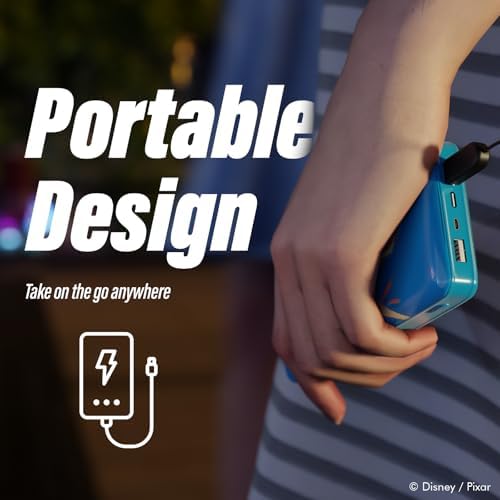 Disney Pixar Inside Out 2 10,000 m Ah Power Bank – Universal Portable Charger for All USB Devices – Quick Charge Battery Pack Gift for Kids, Teens, Men & Women – Fun and Functional Accessory for On-the-Go Power Solutions