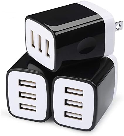 Sicodo 3-Pack USB Wall Charger Adapter – Universal 3.1 A Multi-Port Fast Charging Block for i Phone 16/15/14/13/12 SE/11 Pro, Samsung Galaxy S24/S23/S22/S21 Ultra, and Google Devices – Compact Travel Charger for On-the-Go Power Solutions