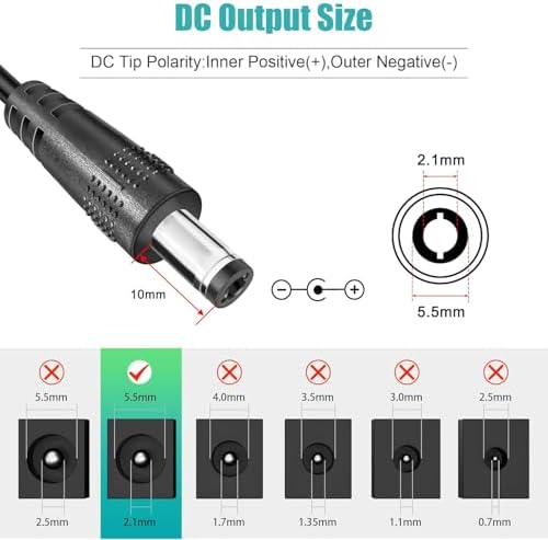 12 V 2 A Ultra-Reliable Power Supply Adapter Set (5-Pack) – Premium UL-Listed Charger for LED Lighting & CCTV Systems, Efficient 120 V AC to 12 V DC Transformer with 5.5 x 2.1 mm US Plug, Enhanced Safety & Versatile Applications