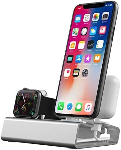 Revolutionize Your Charging Experience with CENSTECH’s 3-in-1 Aluminum Docking Station – Compatible with All i Phone Models 1-14, Every Apple Watch Series, and Air Pods – Space-Saving Stand with Nightstand Mode for Effortless Access – Quick and Reliable Charging Solution for Modern Apple Enthusiasts – Durable, Sleek Design Perfect for Home and Office Environments – Organize and Enhance Your Space While Enjoying Fast Charging Efficiency!