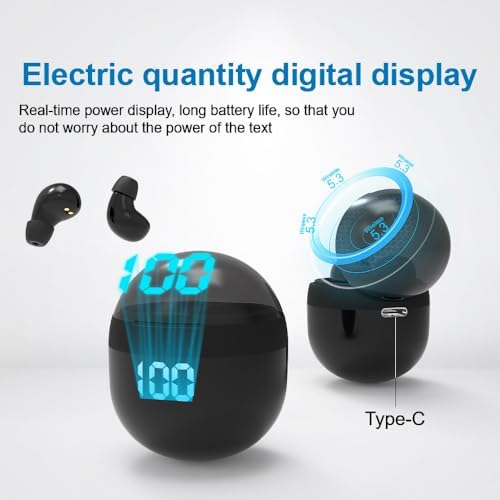 Ultra Compact Wireless Earbuds SK18 – Discreet Bluetooth Headset for Sleep and Daily Activities, IPX5 Waterproof, Lightweight Design with Exceptional Stereo Sound and Integrated Microphone, Ideal for All Ear Types and Ultimate Comfort