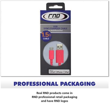 RND MFi Certified 1.5 FT Lightning to USB Cable for i Phone, i Pad & i Pod – Optimal Fast Charging & Data Sync Accessory for i Phone X Series, 8, 7, 6 Models – Durable & Portable Black Design for Everyday Use