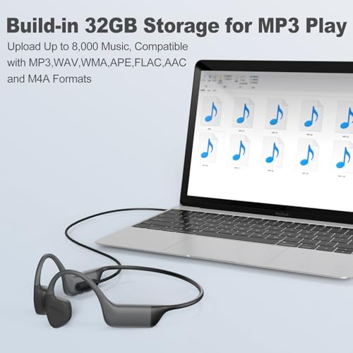 Revolutionary IP68 Waterproof Bone Conduction Headphones – Bluetooth 5.4 Enabled Underwater Audio Device with 32 GB Internal Memory and Open-Ear Design for Enhanced Safety and Comfort for Athletes and Swimmers