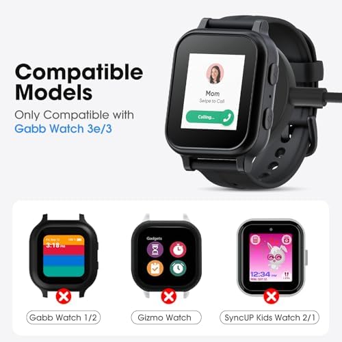 Ultra-Fast Magnetic USB Charger for Gabb Watch 3 e/3 – Sleek White Portable Charging Cable with Enhanced Power Efficiency – Ideal for Active Smartwatch Users Seeking Quick and Reliable Charging Solutions