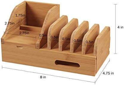 Eco-Friendly Bamboo Charging Station for Multiple Devices – Modern Cord Management Dock for Phones, Tablets, Smartwatches – Lavish Home’s Sustainable Tech Organizer with Enhanced Charging Speed and Compatibility