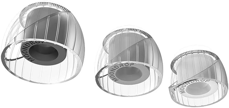 Premium MOONDROP Spring Tips Silicone Eartips – Acoustic Waveguide Technology for Perfect Earbud Fit (4.8 mm to 6.4 mm) – Unmatched Sound Clarity & Comfort with Double Support Structure – 3 Pairs of Medium Eartips for Versatile Compatibility – Durable, Easy-to-Clean Silicone for Extended Use and Enhanced Performance