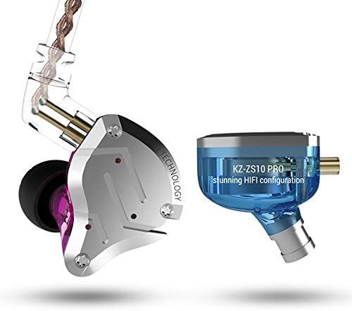 High-Fidelity KZ ZS10 PRO Noise-Isolating Earbuds with Detachable 2-Pin Cable – Superior Five-Driver Sound Clarity in Sleek Sand Black Design for Audiophiles and Casual Listeners Alike