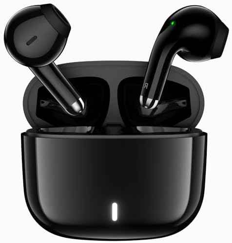 Premium Bluetooth 5.3 Wireless Earbuds for i Phone 16 & Galaxy S25 – Unmatched Noise-Canceling In-Ear Headphones with Deep Bass – Built-In Microphone for Seamless Calls – Sweatproof, Lightweight Design for Ultimate Comfort – Quick Charge Technology for Endless Audio Enjoyment