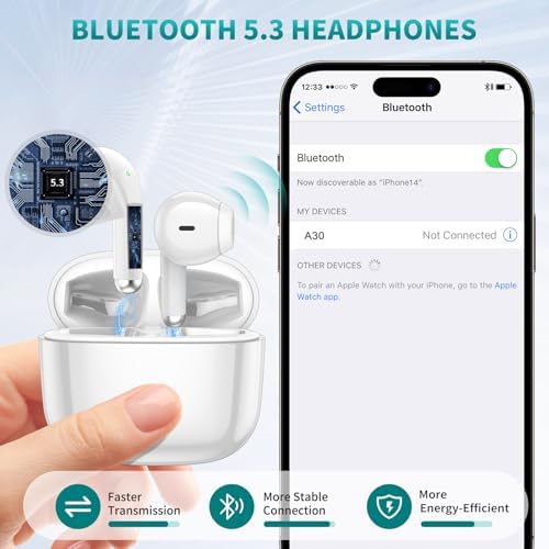 Revolutionary True Wireless Earbuds with Advanced Bluetooth 5.3 Technology – Unmatched Noise-Canceling Earphones Compatible with i Phone 16 Pro Max & Samsung Galaxy S25 – Lightweight Ergonomic Design, Superior HD Microphone, and Extended Battery Life for Ultimate Audio Freedom