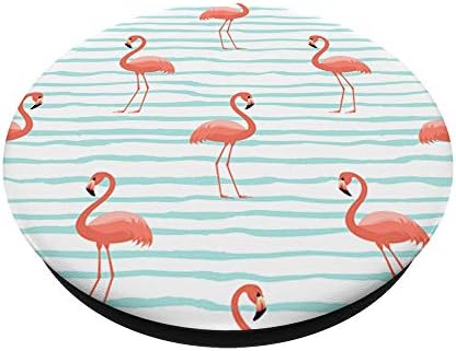 Flamingo Birds Coral and Teal Tropical Beach Summer Pattern PopSockets Grip and Stand for Phones and Tablets – Enhanced Compatibility and Speed